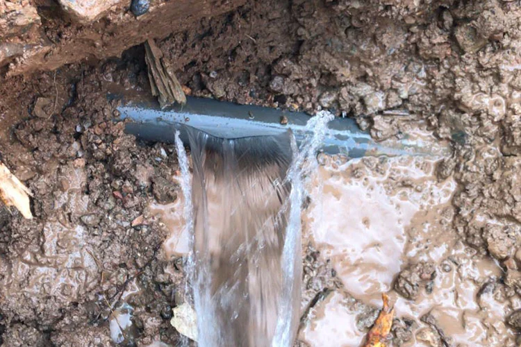 Water leakage in the water supply and heating system